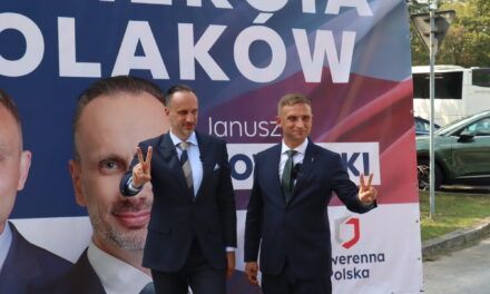 Konferenca prasowa ministra Janusza Kowalskiego oraz Roberta Bąkiewicza